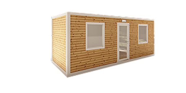 Containers met houten bekleding